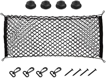 Adjustable Elastic Car Trunk Cargo Net, 35.4"x15.8" by Hanemia