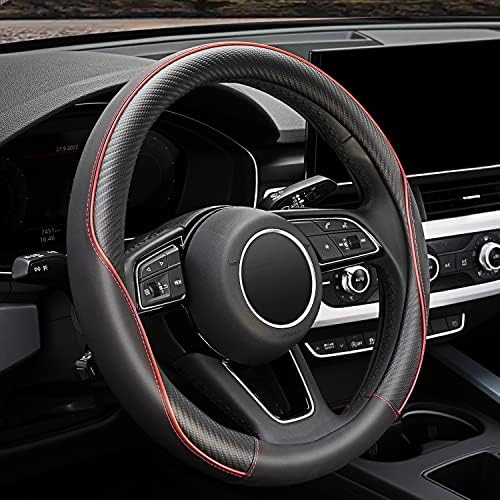 YHONGJT Soft Microfiber Leather Anti-Slip Car Steering Wheel Cover, Universal - Image 2