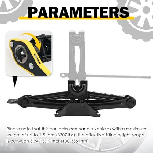 Scissor Jack for Car, 1.5T 3307lbs Capacity Scissor Car Jack Kit - Image 3