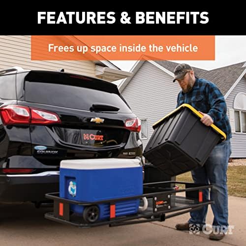 CURT 18151 Cargo Basket Hitch Trailer Hitch Cargo Carrier, 500 lbs. Capacity - Image 4