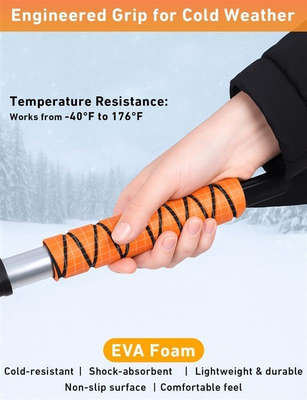 EcoNour 27" Ice Scrapers for Car Windshield, Snow Brush for Car Cleaning - Image 2