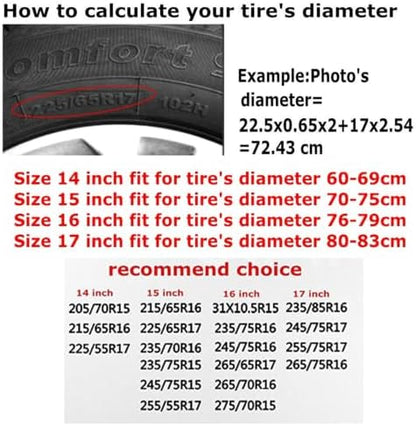 15 Inch Black Leopard Print PVC Leather Spare Tire Cover - Image 6