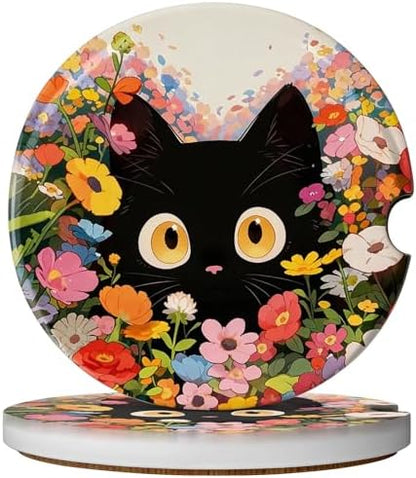 2 Pack Car Coasters for Cup Holders, Cute Car Accessories Interior by YeeCASE