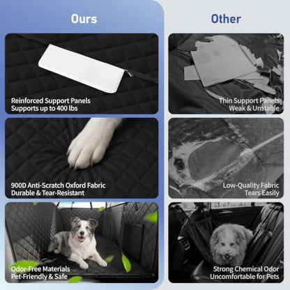 Dog Car Seat Cover for Back Seat, Hard Bottom Dog Hammock - Image 6