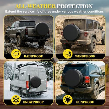 Moonet 27-29 inch Thickening Leather Spare Tire Cover Universal Fit - Image 4
