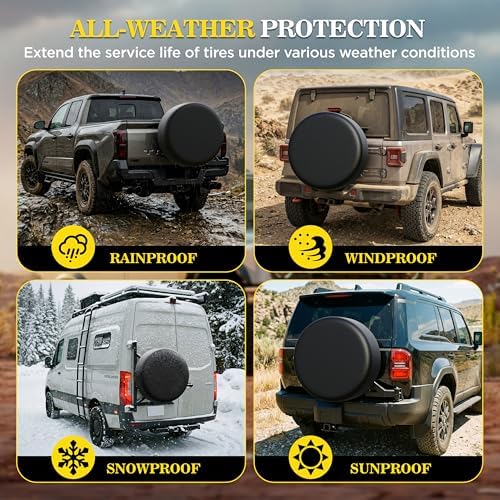 Moonet 30-32 inch Thickening Leather Spare Tire Cover Universal Fit - Image 4