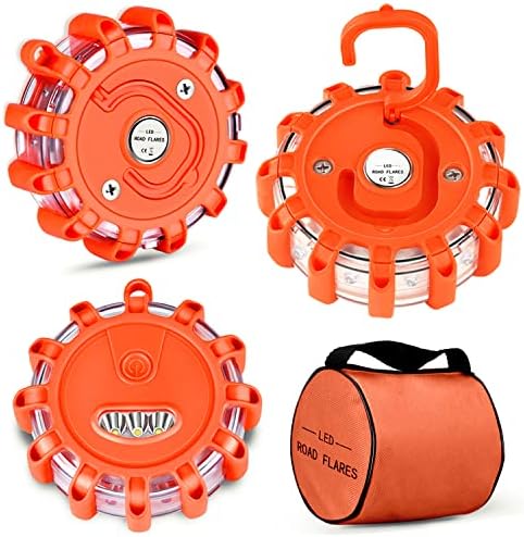 Tobfit 3 Pack LED Road Flares Emergency Lights Roadside Safety Beacon Disc by Tobfit