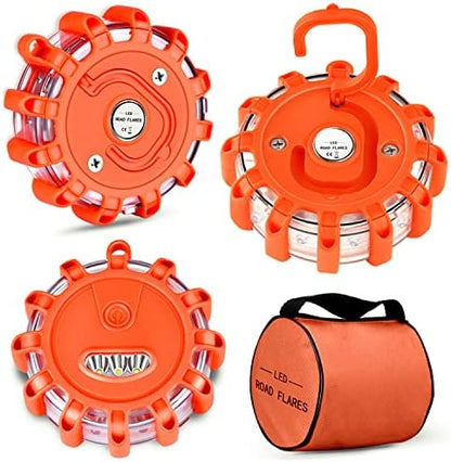 Tobfit 3 Pack LED Road Flares Emergency Lights Roadside Safety Beacon Disc by Tobfit