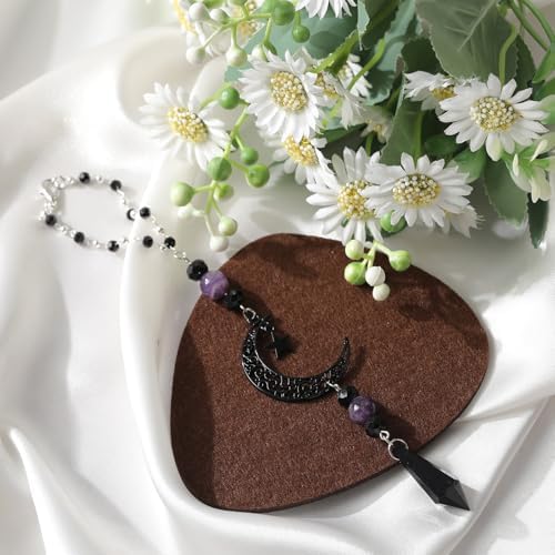 Black Moon Witchy Car Mirror Charm Crystal Hanging Ornament - Image 4