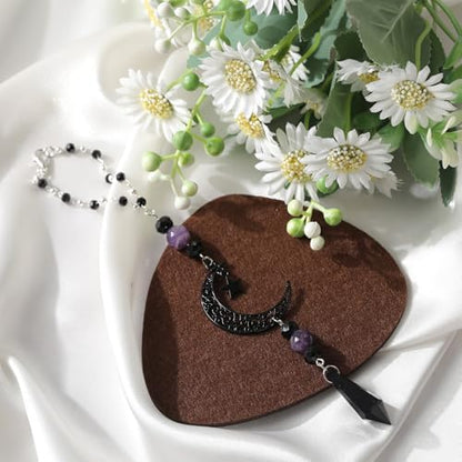 Black Moon Witchy Car Mirror Charm Crystal Hanging Ornament - Image 4