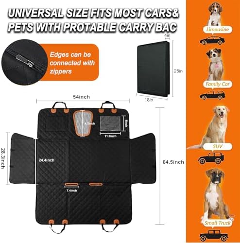 Back Seat Extender for Dogs, Sturdy Dog Car Seat Cover - Image 4