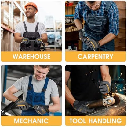 HANDLANDY Work Gloves for Men & Women, Utility Mechanic Working Gloves Touch - Image 6
