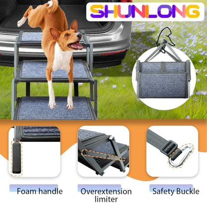 Extra Wide Dog Ramp for Car Truck and SUV Dog Stairs for Large Dogs Folding Pet - Image 3