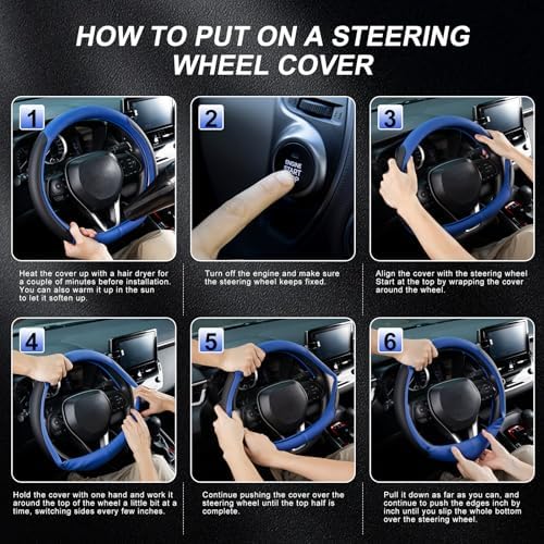 SEG Direct D Shaped Steering Wheel Cover 14.5-15 inch - Image 5