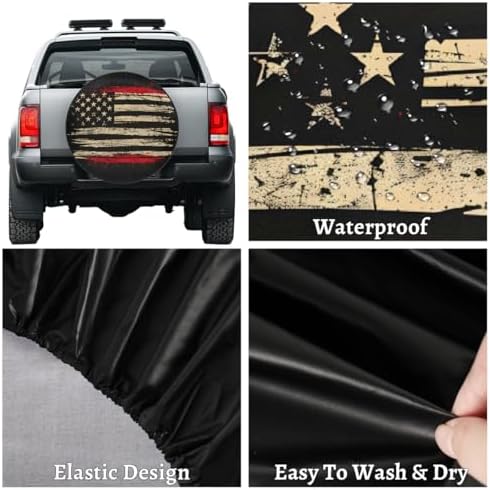 Flag Spare Tire Cover 16in Spare Wheel Covers Tire Storage Cover - Image 4