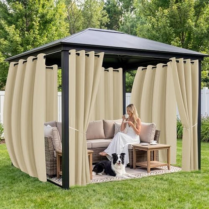Outdoor Curtains for Patio Waterproof 6 Panels, Porch Sun Shade - Image 4