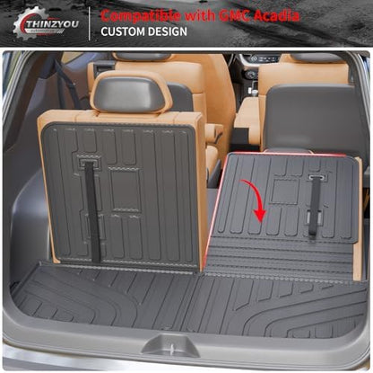 Trunk Mat with Backrest Mat for 2017-2023 GMC Acadia 6&7 Seats - Image 6