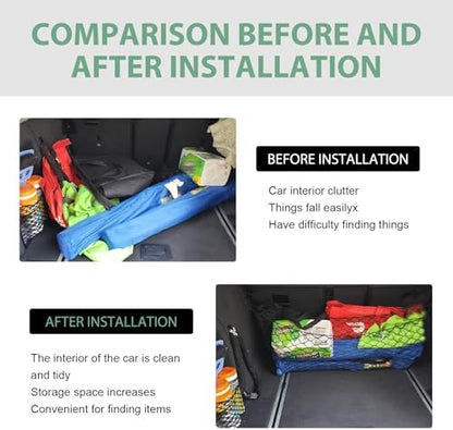 Car Cargo Net, Car Trunk Net Stretchable, Dual-Layer Nylon Trunk Storage Mesh - Image 4