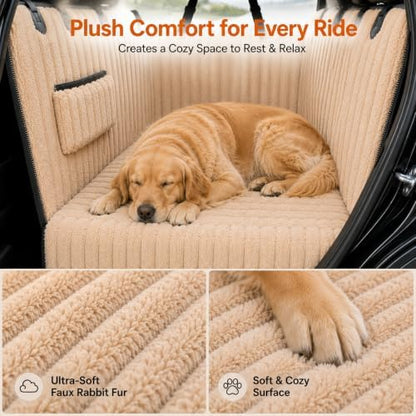 URPOWER Plush Dog Car Seat Cover, Waterproof Back Seat Hammock - Image 2