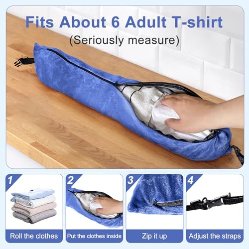 2Pack Stuffable Travel Pillow for Extra Luggage, Velvet Travel Neck Pillow - Image 2
