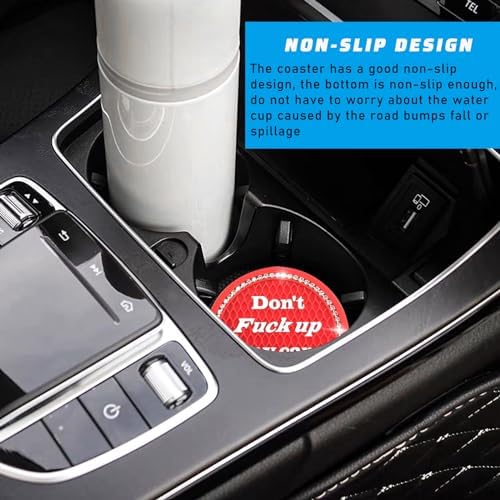 4 PCS Bling Car Cup Coaster, 2.75 Inch Anti-Slip Cup Holder Insert Coasters - Image 6