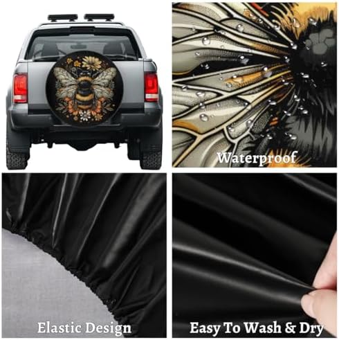 Rv Spare Tire Cover Wheel Animal Bee Flower Tire Covers Wheel Protectors - Image 4