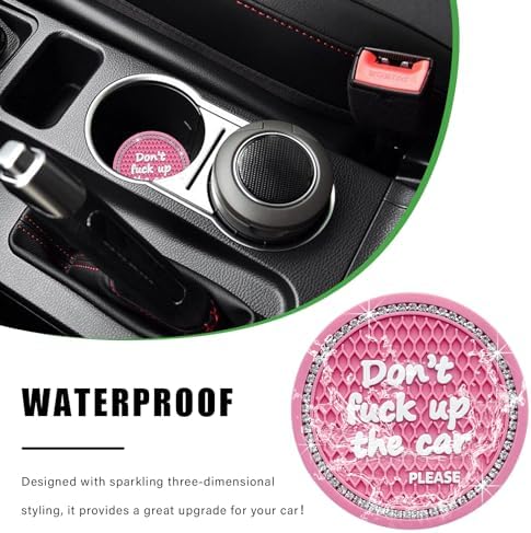 Ziciner 4 Pack Bling Car Cup Holder Coaster, 2.75 Inch Anti-Slip Auto Insert - Image 5