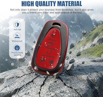 for Chevy Key Fob Cover, 5 Buttons TPU Leather Texture Key Cover - Image 3