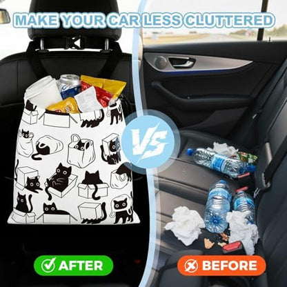 Playful Black Cat Car Trash Bag - Image 5