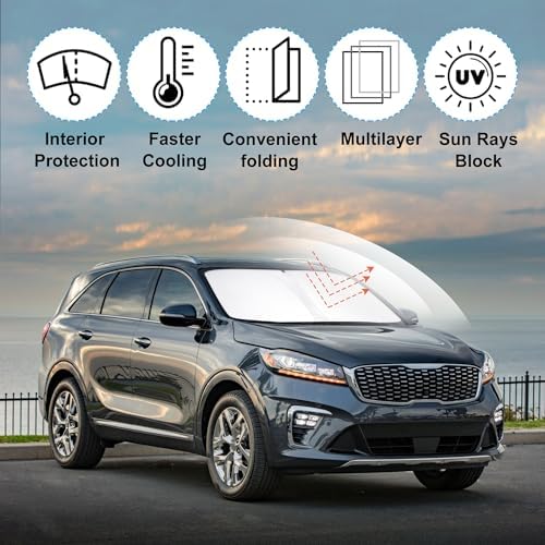 Windshield Sun Shade Sunshade for 2016-2019 2020 Kia Sorento - Image 2
