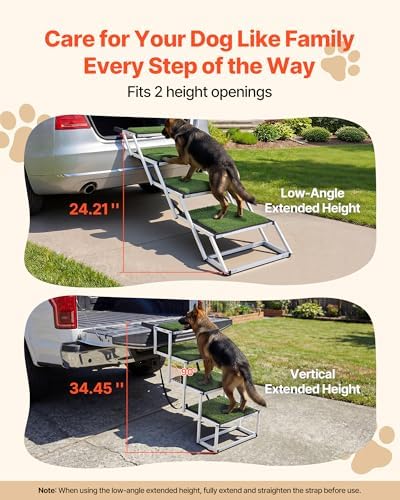 VEVOR Dog Stairs for Car, 4 Steps Extra Wide Foldable Dog Ramp for Large Dogs - Image 2