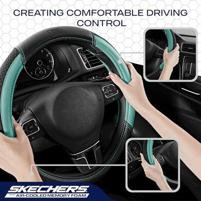 Skechers Air-Cooled Steering Wheel Cover, Air Cool Mesh Leather Car Steering - Image 5