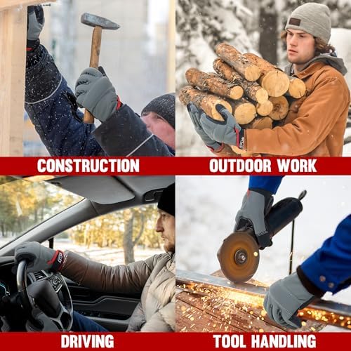 HANDLANDY Work Gloves for Men & Women, Utility Mechanic Working Gloves Touch - Image 6