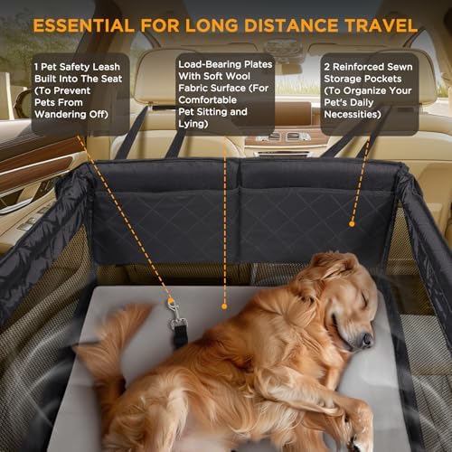BONTHEE Back Seat Extender for Dogs, Hard Bottom Dog Car Seat Cover for Back - Image 5