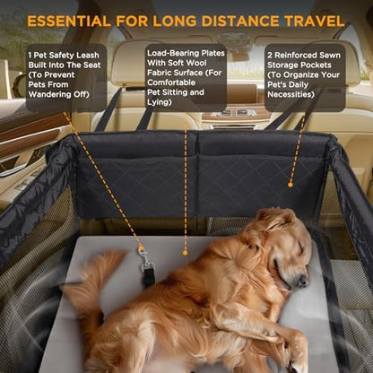 BONTHEE Back Seat Extender for Dogs, Hard Bottom Dog Car Seat Cover for Back - Image 5