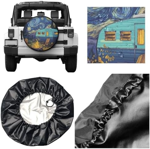 Starry Sky Spare Tire Cover Wheel Protectors Weatherproof Sun Protection Covers - Image 3