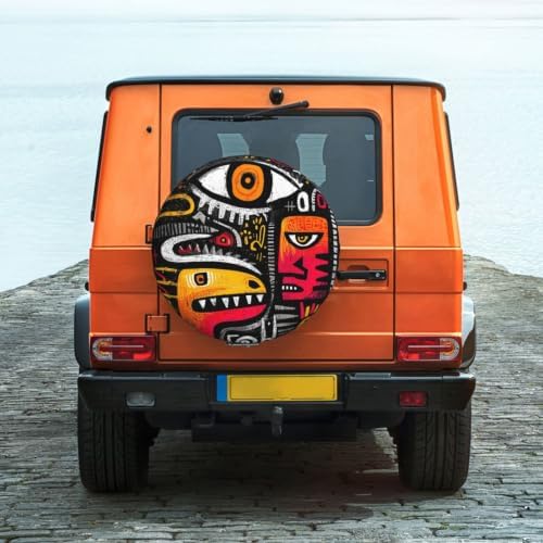 Graffiti Spare Tire Cover Waterproof Wheel Cover 17 Inch Universal Fit - Image 2