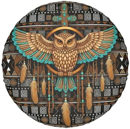 Native American Owl Spare Tire Cover Wheel Protector Universal Fit - Image 7