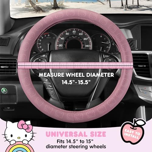 Sanrio Hello Kitty Pink Car Steering Wheel Cover, Universal Fit Cute Car - Image 4