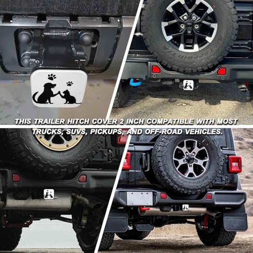 Dog and Cat Love Tow Hitch Covers Heavy Duty Rubber Trailer Hitch Cover 2" - Image 5