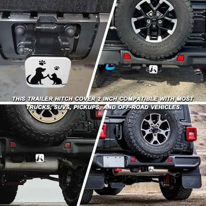 Dog and Cat Love Tow Hitch Covers Heavy Duty Rubber Trailer Hitch Cover 2" - Image 5