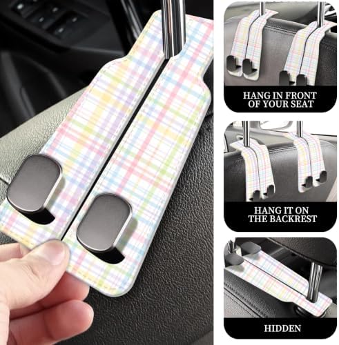 PU Leather Car Seat Hook, Storage Headrest Hanger, Cute Car Backseat Organizer - Image 2