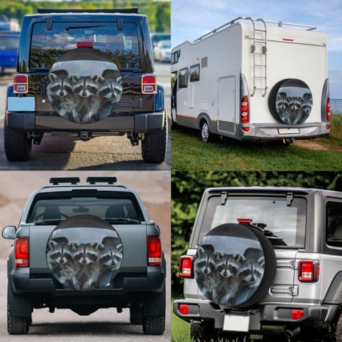 Rv Spare Tire Cover Wheel Funny Animal Raccoons Tire Covers Wheel Protectors - Image 6