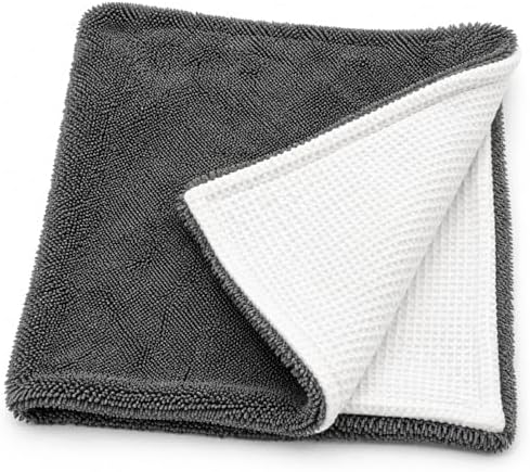 Hybrid Glass Microfiber Towel – Waffle Weave & Plush Dual Action Cleaning Cloth by Unknown