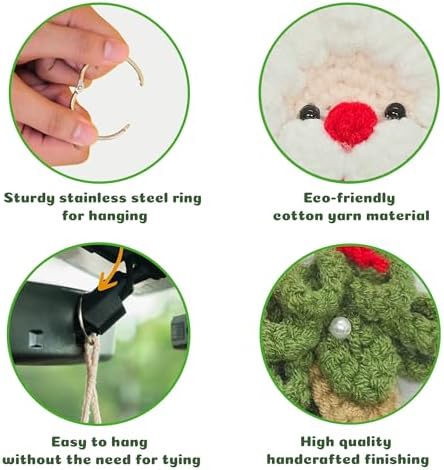 Cute Crochet Pine Tree Santa Claus Christmas Hanging Plant - Image 5