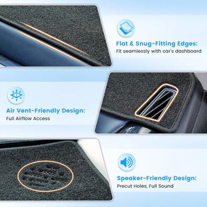 KUST Black Dash Cover for Honda Civic 2022-2026 Dashboard Cover Accessories for - Image 3