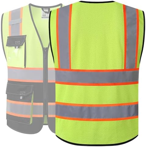 JKSafety Safety Vest for Men Women Hi Vis Reflective Vest JK220 YBlack XL - Image 2
