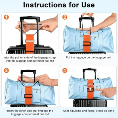2 Pack Luggage Straps for Suitcases, Add a Bag Bungee Elastic Belt to Secure - Image 4