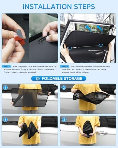 Car Window Shades for Ford-Explorer, 4 Pack Car Window Cover for Baby Sun Shade - Image 4