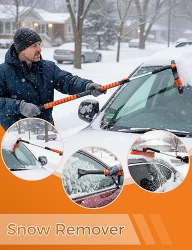 59" Ice Scrapers for Car Windshieldand Extendable Snow Brush - Image 5